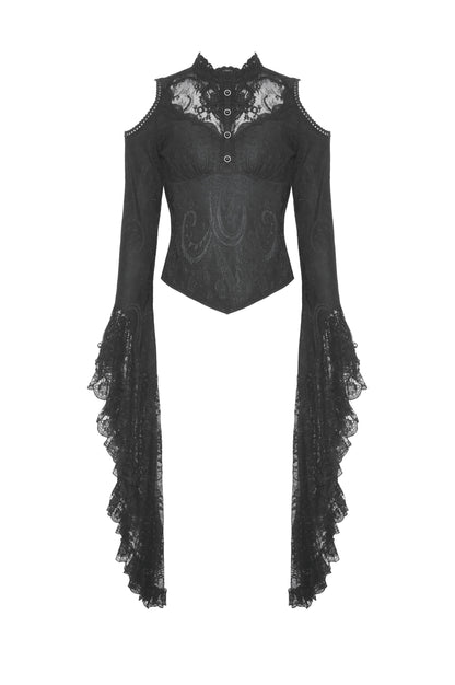 My Ritual Gothic Lace Bell Sleeve Top by Dark In Love