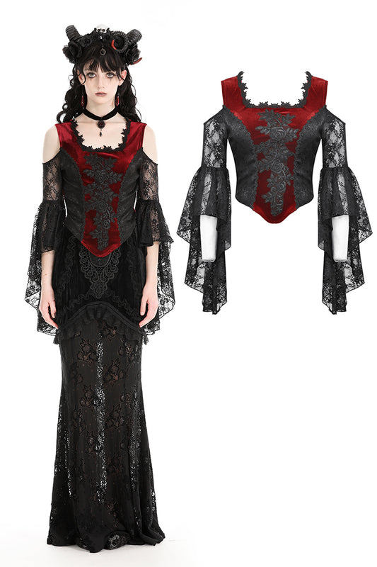 Damning Romance Gothic Velvet Lace Top by Dark In Love