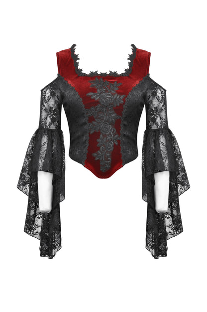 Damning Romance Gothic Velvet Lace Top by Dark In Love