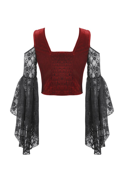 Damning Romance Gothic Velvet Lace Top by Dark In Love