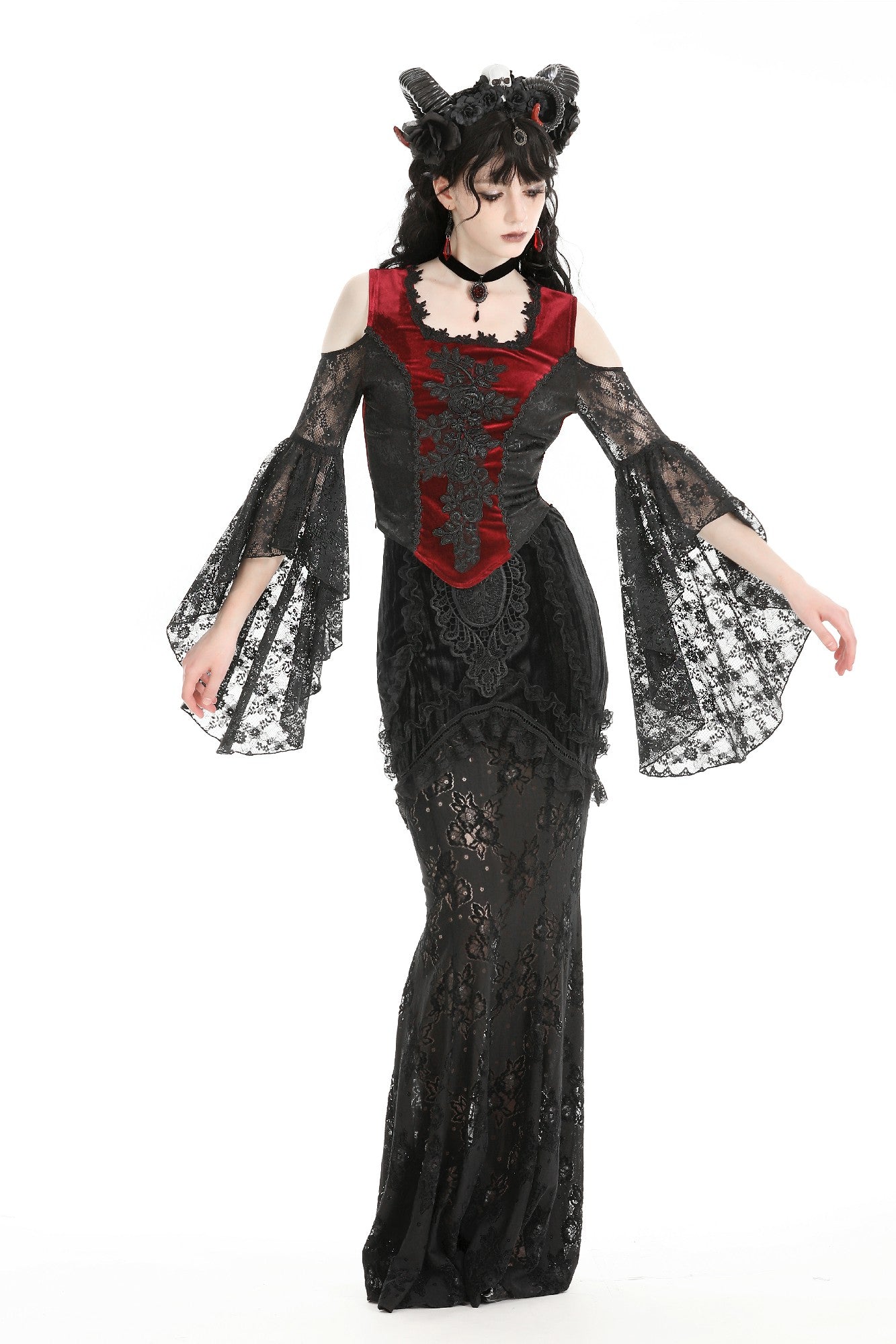 Damning Romance Gothic Velvet Lace Top by Dark In Love