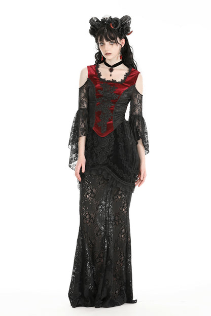 Damning Romance Gothic Velvet Lace Top by Dark In Love