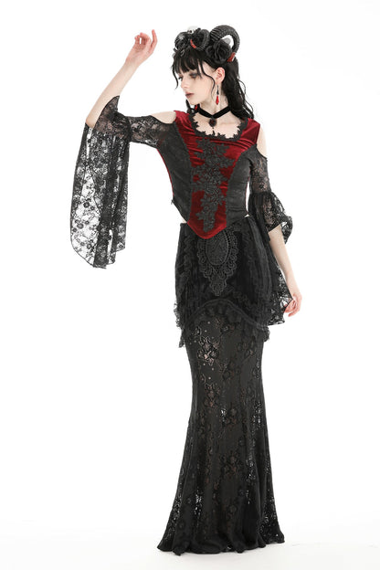 Damning Romance Gothic Velvet Lace Top by Dark In Love