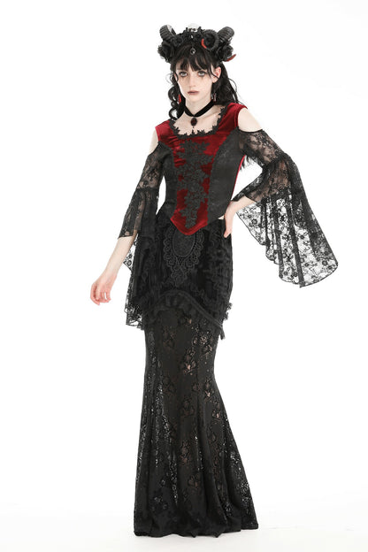 Damning Romance Gothic Velvet Lace Top by Dark In Love