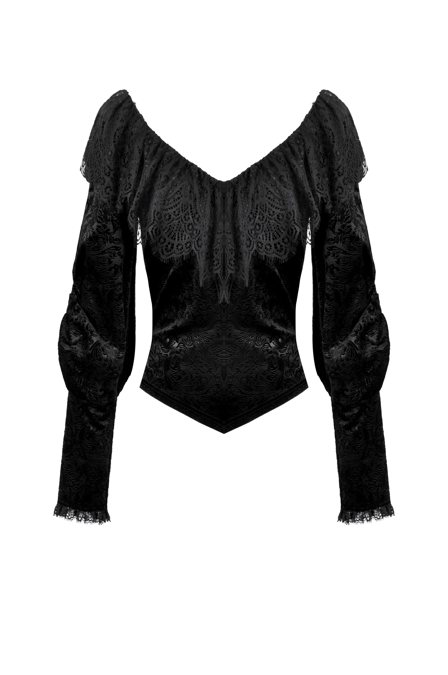 Drowning In Sin Gothic Jacquard Velvet Top by Dark In Love