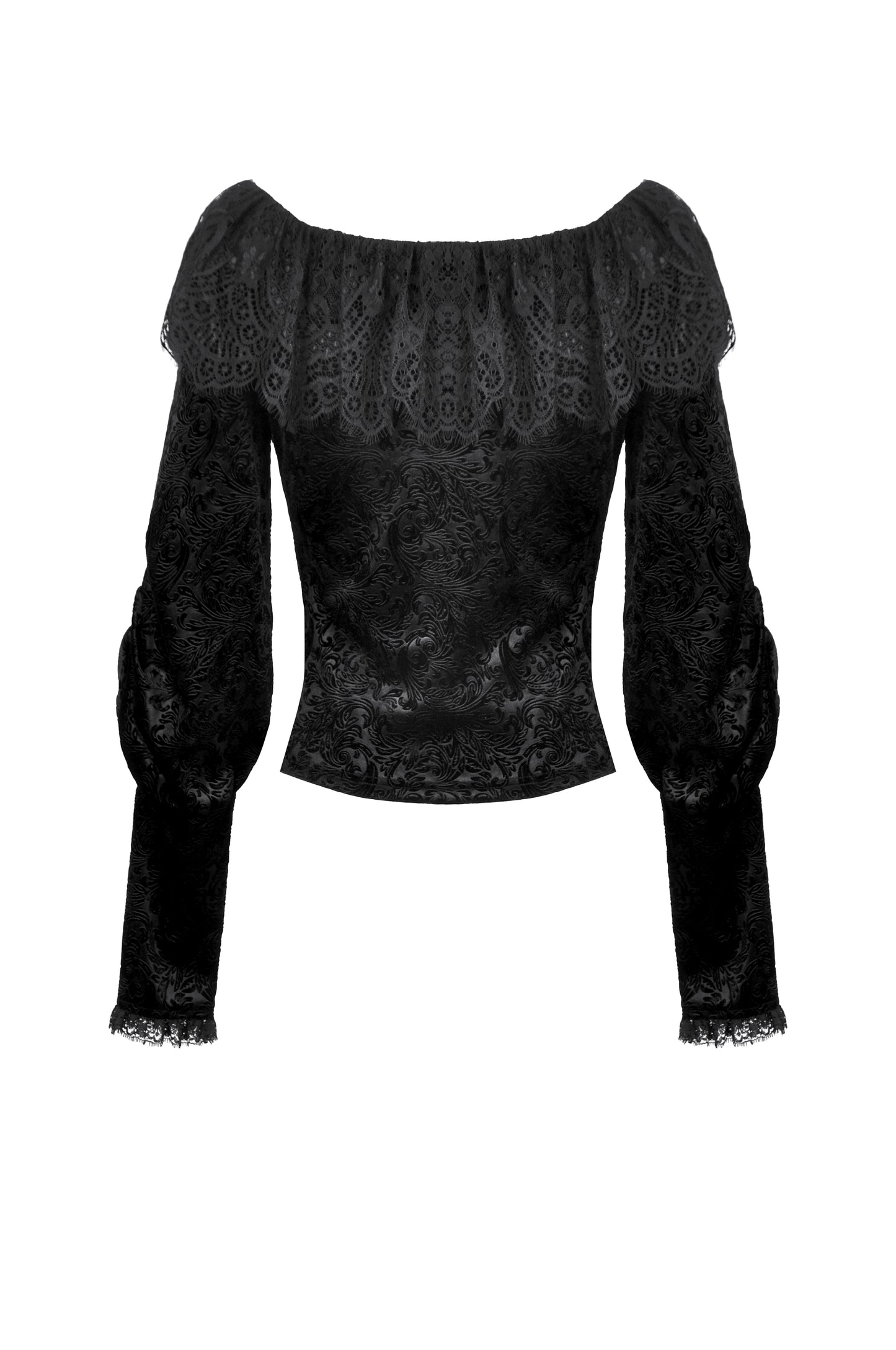 Drowning In Sin Gothic Jacquard Velvet Top by Dark In Love