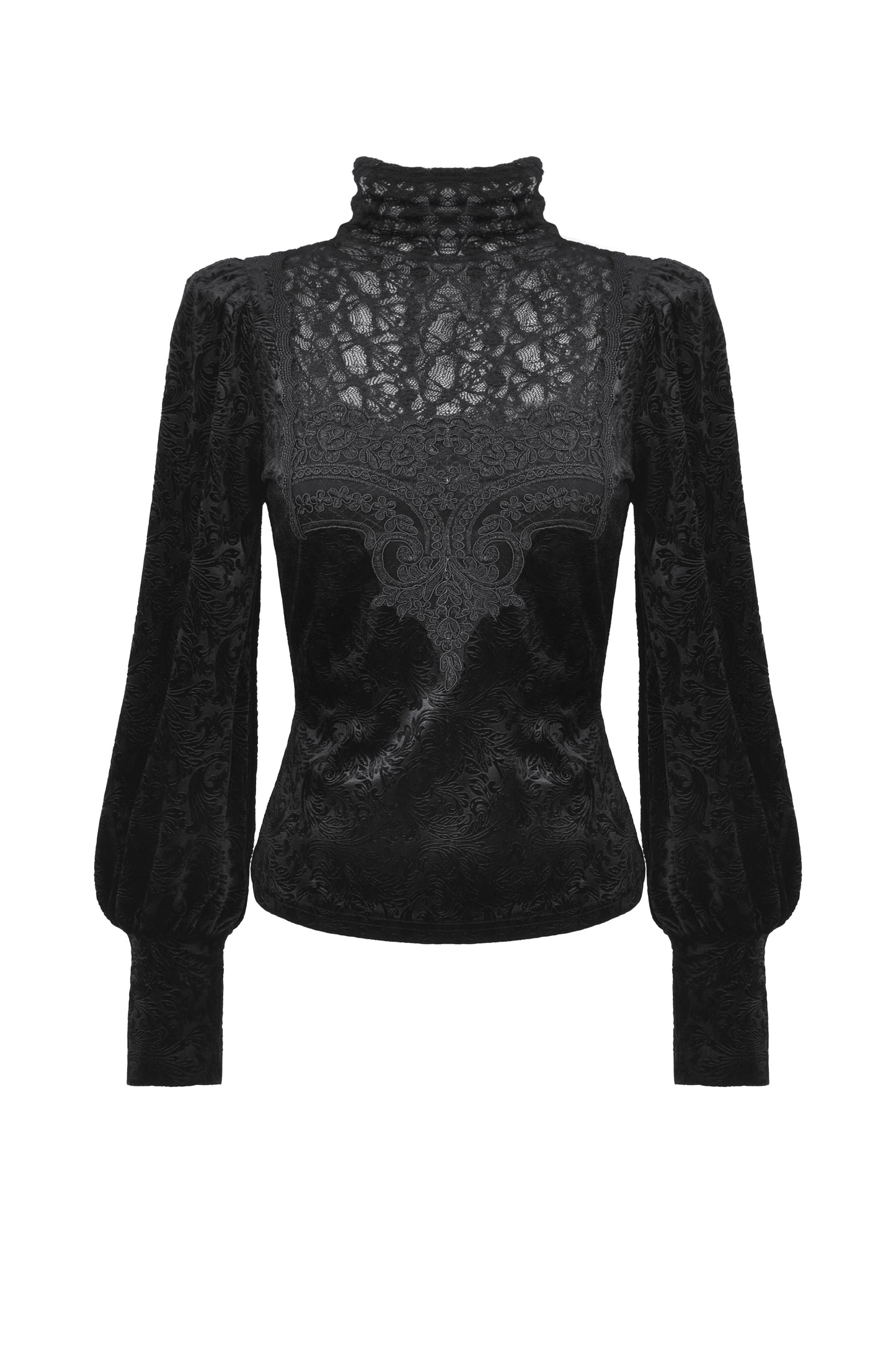 Slowly Losing Myself Gothic Jacquard Velvet Top by Dark In Love