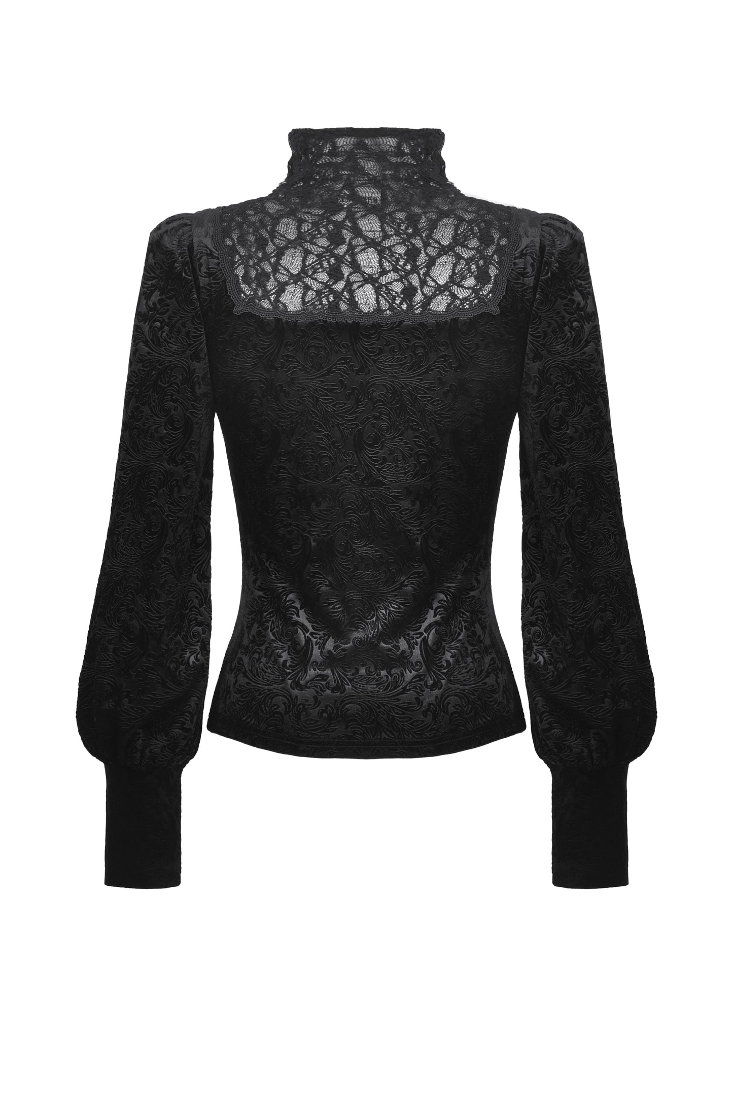 Slowly Losing Myself Gothic Jacquard Velvet Top by Dark In Love