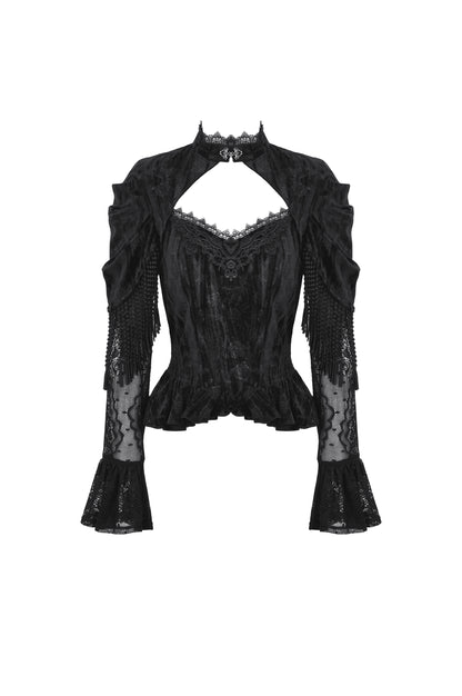 Dried Roses Gothic Velvet Lace Top by Dark In Love