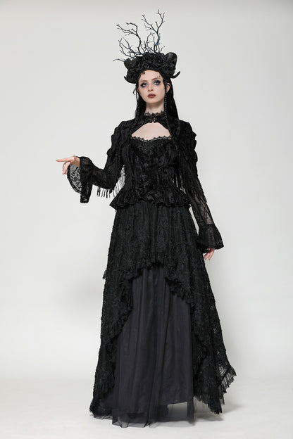 Dried Roses Gothic Velvet Lace Top by Dark In Love