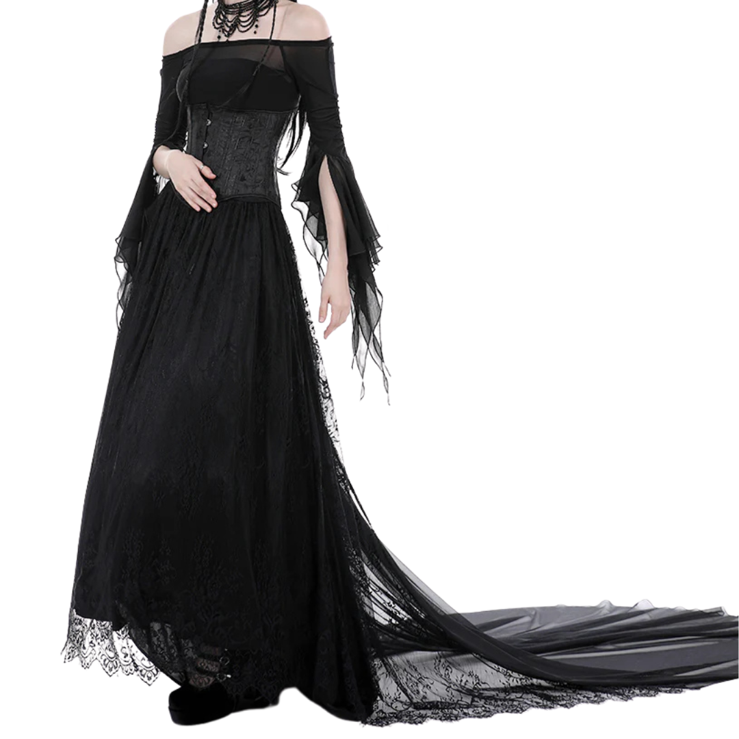 Losing Faith Gothic Mesh Off Shoulder Top by Dark In Love