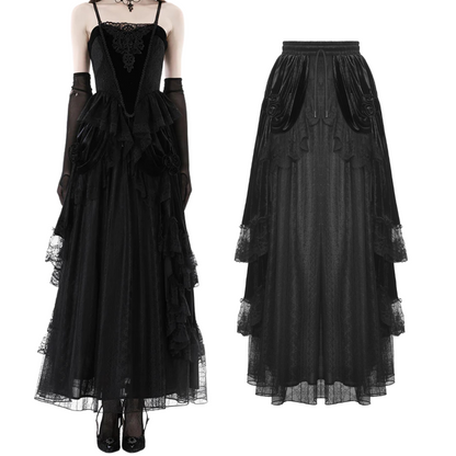 Gothic Dead Rose Velvet Skirt by Dark In Love