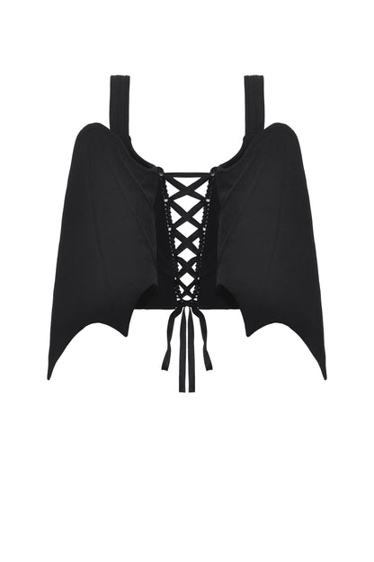 Nebula Gothic Bat Wing Vest Top by Dark In Love