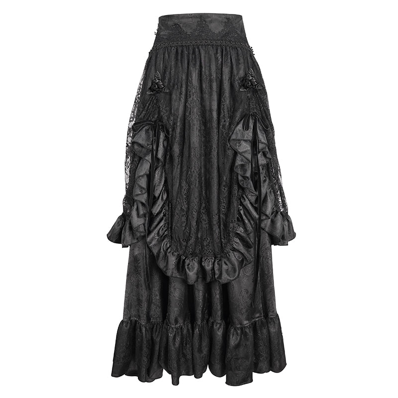 Cullen Black Gothic High Waist Skirt by Devil Fashion