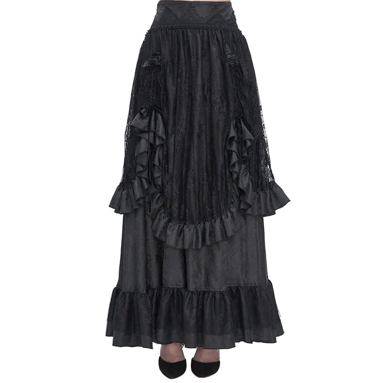 Cullen Black Gothic High Waist Skirt by Devil Fashion