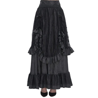 Cullen Black Gothic High Waist Skirt by Devil Fashion