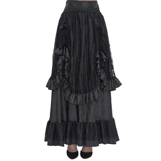 Cullen Black Gothic High Waist Skirt by Devil Fashion