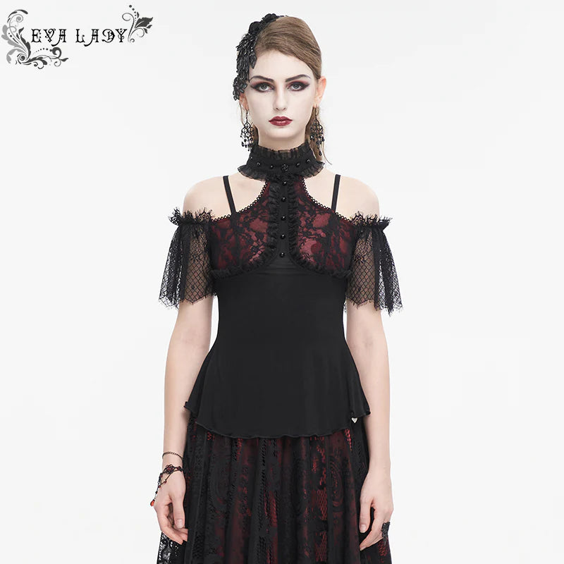 Eerie Memoirs Gothic Lace Top by Eva Lady