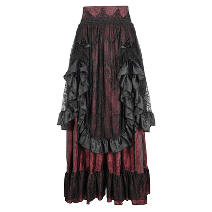 Cullen Red Gothic High Waist Skirt by Devil Fashion