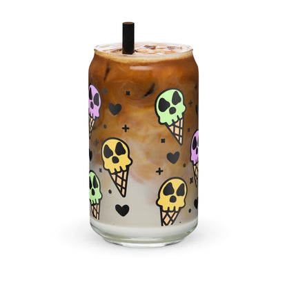 Ice Scream Skulls Glass Can Cup by The Dark Side of Fashion