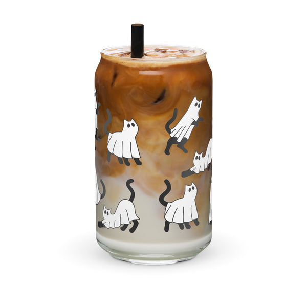Ghost Kitten Glass Can Cup by The Dark Side of Fashion