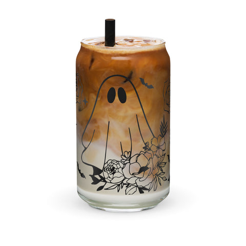 Summer Ghost & Bats Glass Can Cup by The Dark Side of Fashion