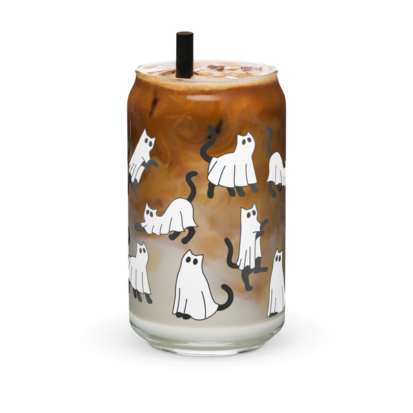 Ghost Kitten Glass Can Cup by The Dark Side of Fashion