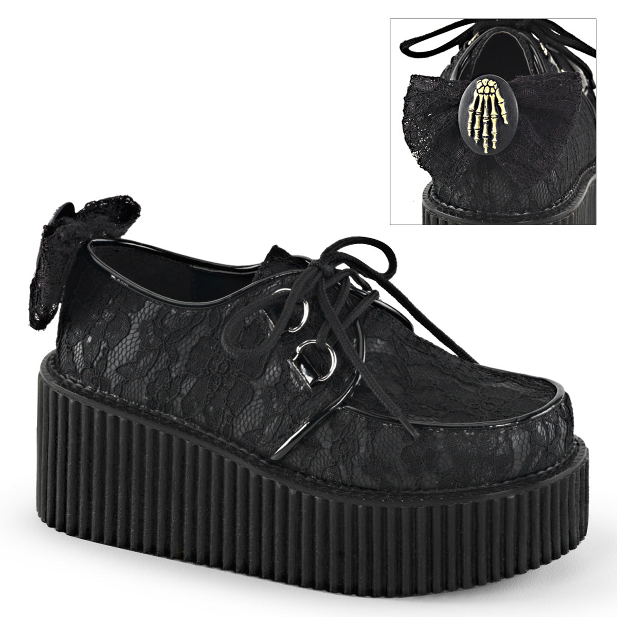CREEPER-212 Lace Creeper Shoes by Demonia
