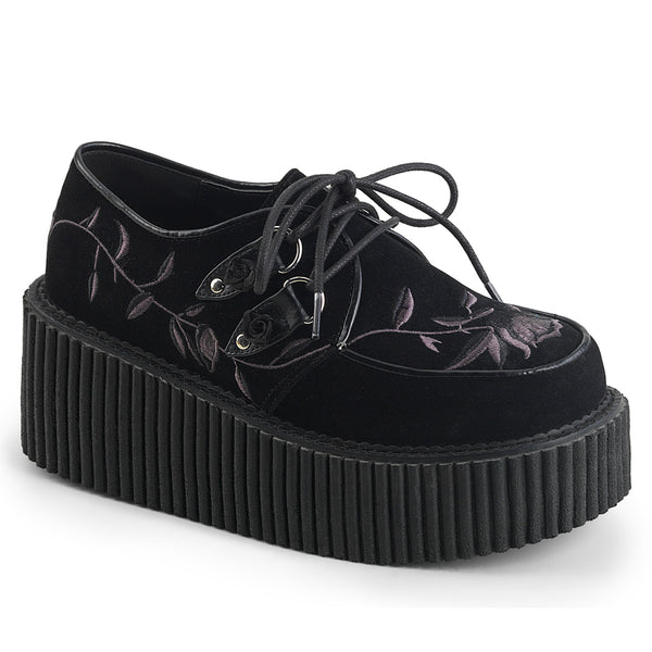 CREEPER-219 Flower Embroidery Creeper Shoes by Demonia