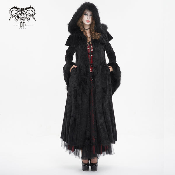 Woodland Muse Faux Fur Trimmed Sweater Coat by Devil Fashion