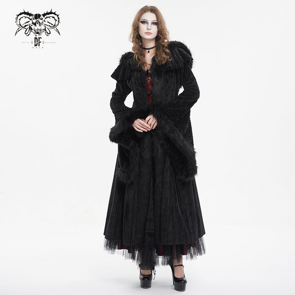 Woodland Muse Faux Fur Trimmed Sweater Coat by Devil Fashion