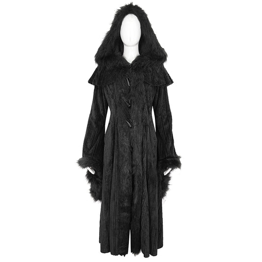 Woodland Muse Faux Fur Trimmed Sweater Coat by Devil Fashion