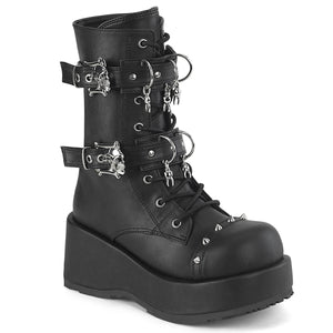 CUBBY-54 Skull Buckle Ankle Boots by Demonia
