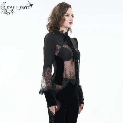 Belinda Gothic Lace Blouse Top by Eva Lady