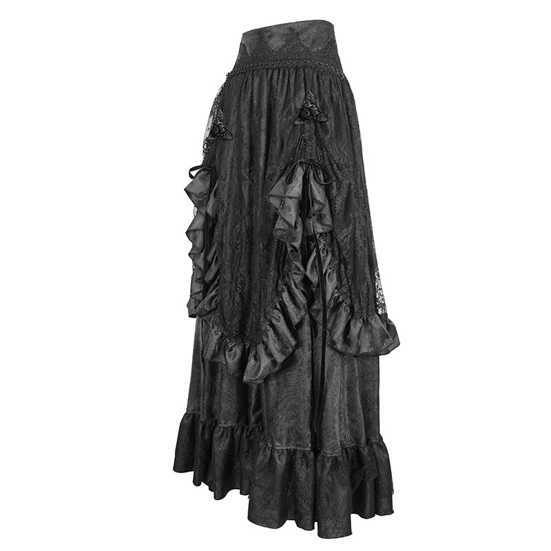 Cullen Black Gothic High Waist Skirt by Devil Fashion