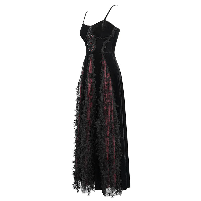 Back From The Dead Black & Red Gothic Dress by Eva Lady