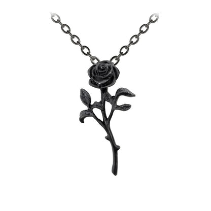 The Romance of the Black Rose Pendant Necklace by Alchemy Gothic
