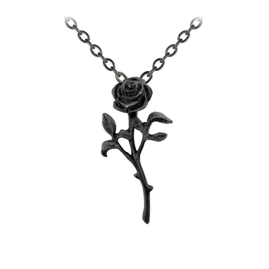The Romance of the Black Rose Pendant Necklace by Alchemy Gothic