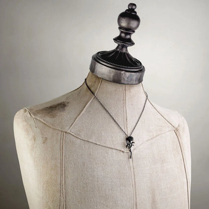 The Romance of the Black Rose Pendant Necklace by Alchemy Gothic