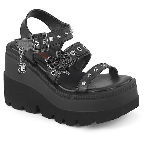 SHAKER-13 Spiderweb Heart Buckle Sandal Shoes by Demonia