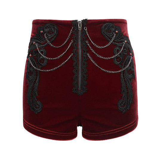 Vesper Red Velvet Shorts by Devil Fashion