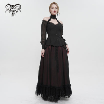 Black Bed of Roses Off the Shoulder Top by Devil Fashion
