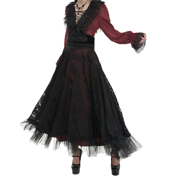 Seraphine Red Frilly Top by Devil Fashion