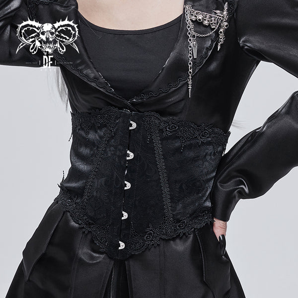 Gothic Black Rose Corset Belt by Devil Fashion