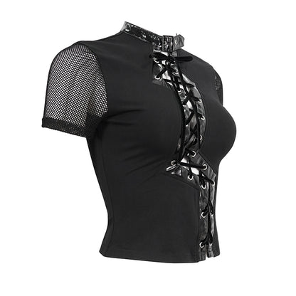 Bella Bolt Lace Up Top by Devil Fashion