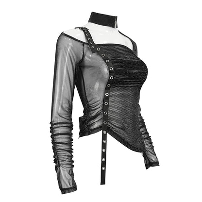 Coffin Cutie Rushed Mesh Top by Devil Fashion