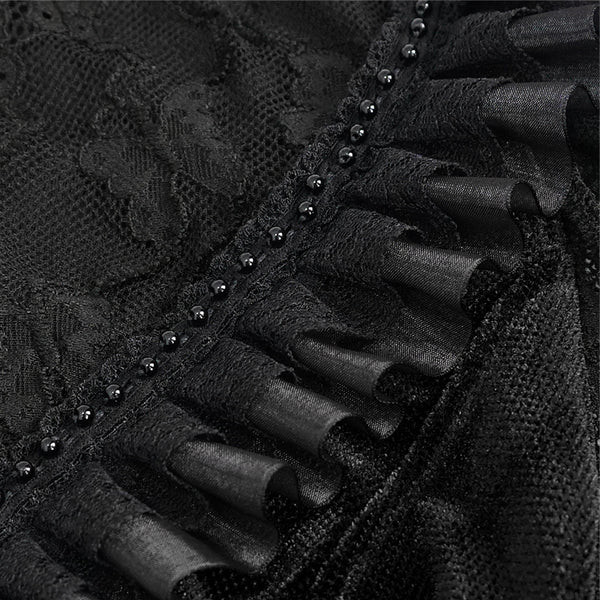 Penelope Lace Black Velvet Top by Eva Lady