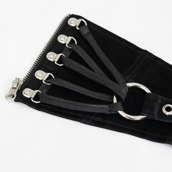 Zoe Zip Up Faux Leather Corset Belt by Devil Fashion