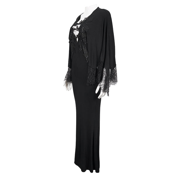 Dark Fae Lace Trim Dress by Eva Lady