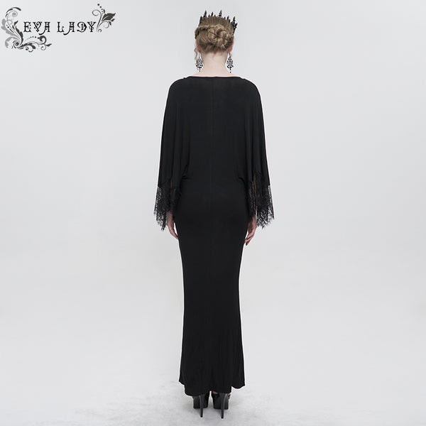 Dark Fae Lace Trim Dress by Eva Lady